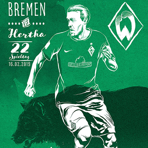 Limited edition art print for Max Kruse Werder Bremen